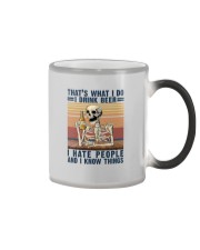 I DRINK BEER AND I HATE PEOPLE SKULL Color Changing Mug tile