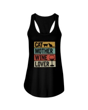CAT MOTHER WINE LOVER Ladies Flowy Tank thumbnail