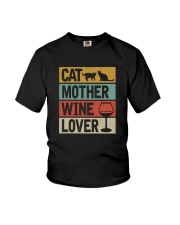 CAT MOTHER WINE LOVER Youth T-Shirt thumbnail