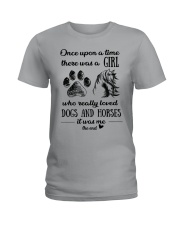 A GIRL WHO REALLY LOVED DOGS AND HORSES Ladies T-Shirt thumbnail
