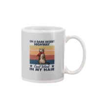 ON A DARK DESERT HIGHWAY COOL WIND IN MY HAIR CAT Mug tile