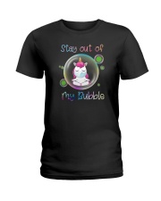 STAY OUT OF MY BUBBLE Unicorn Ladies T-Shirt thumbnail