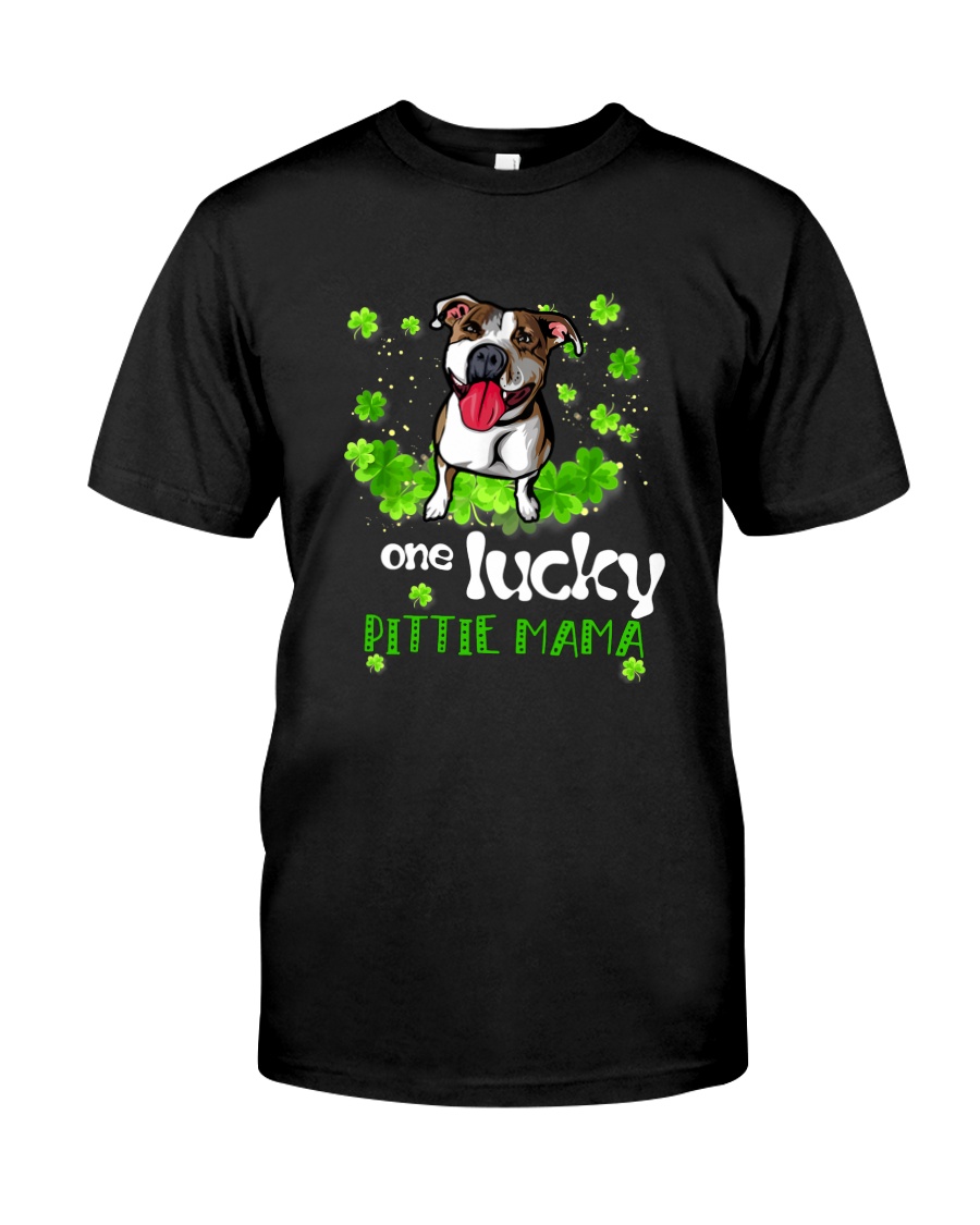 ONE LUCKY PITBULL MAMA Classic T-Shirt