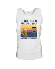 I LIKE BEER AND GOLF AND MAYBE THREE PEOPLE Unisex Tank tile