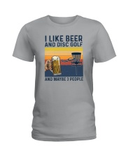 I LIKE BEER AND GOLF AND MAYBE THREE PEOPLE Ladies T-Shirt tile