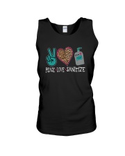PEACE LOVE AND SANITIZE Unisex Tank thumbnail