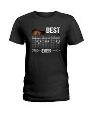 BEST GUITAR MUSIC NOTE DAD EVER 2 Ladies T-Shirt tile