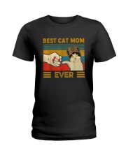 BEST CAT MOM EVER Ladies T-Shirt thumbnail