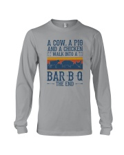 A COW A PIG A CHICKEN WALK INTO A BARBQ Long Sleeve Tee thumbnail