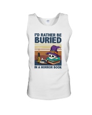 I'D RATHER BE BURIED IN A HORROR BOOK Unisex Tank tile