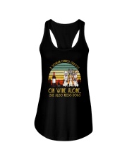 A WOMAN SURVIVES WINE AND DOGS Ladies Flowy Tank thumbnail