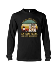 A WOMAN SURVIVES WINE AND DOGS Long Sleeve Tee thumbnail