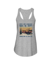 DOGS AND KAYAKING MAKE ME HAPPY Ladies Flowy Tank tile
