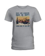 DOGS AND KAYAKING MAKE ME HAPPY Ladies T-Shirt tile