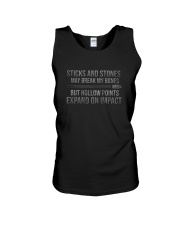 STICKS AND STONES MAY BREAK MY BONES GRUNGE Unisex Tank thumbnail