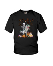 SKULL RIDE DINOSAUR HALLOWEEN Youth T-Shirt thumbnail