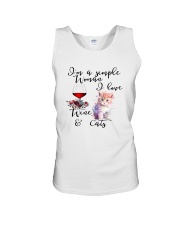 SIMPLE WOMAN LOVE WINE AND CATS Unisex Tank thumbnail