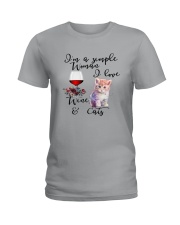 SIMPLE WOMAN LOVE WINE AND CATS Ladies T-Shirt thumbnail