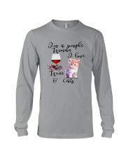 SIMPLE WOMAN LOVE WINE AND CATS Long Sleeve Tee thumbnail
