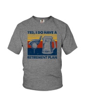 RETIREMENT PLAN GOLF AND BEER Youth T-Shirt tile