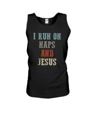 I RUN ON NAPS AND JESUS Unisex Tank tile