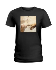 THE CREATION OF ADAM BROWN CAT Ladies T-Shirt thumbnail