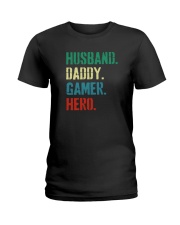 HUSBAND DADDY GAMER HERO Ladies T-Shirt tile
