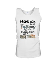 F-BOMB MOM TATTOOS PRETTY EYES THICK THIGHS Unisex Tank tile