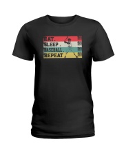 EAT SLEEP BASEBALL REPEAT Ladies T-Shirt thumbnail