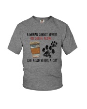 WOMAN SURVIVE ON COFFEE AND A DOG Youth T-Shirt thumbnail