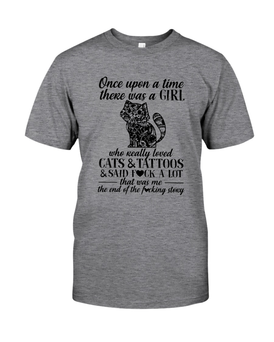 A Girl Who Really Loved CATs And Tattoos Classic T-Shirt