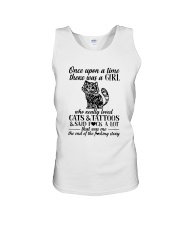 A Girl Who Really Loved CATs And Tattoos Unisex Tank thumbnail