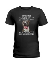 STOP EXPECTING NORMAL FROM ME PITBULL Ladies T-Shirt thumbnail