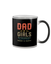 DAD OF GIRLS OUTNUMBERED BUT PROUD AND HAPPY Color Changing Mug tile