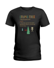 STUPID TREE DISC GOLF Ladies T-Shirt tile