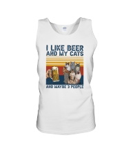 I LIKE BEER AND MY CATS Unisex Tank tile