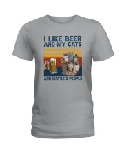 I LIKE BEER AND MY CATS Ladies T-Shirt tile