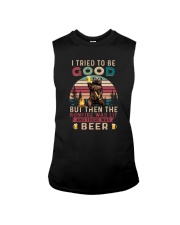 I TRY TO BE GOOD BONFIRE WAS LIT THERE WAS BEER Sleeveless Tee tile