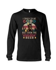 I TRY TO BE GOOD BONFIRE WAS LIT THERE WAS BEER Long Sleeve Tee tile