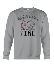 Volleyball And Wine Make Everything Fine Crewneck Sweatshirt thumbnail