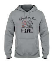 Volleyball And Wine Make Everything Fine Hooded Sweatshirt thumbnail