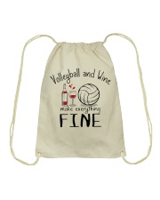 Volleyball And Wine Make Everything Fine Drawstring Bag thumbnail