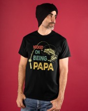 Hooked On Being Papa Classic T-Shirt apparel-classic-tshirt-lifestyle-front-89