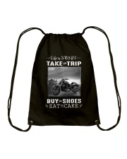 Motorcycle - Life Is Short - Take The Trip Drawstring Bag thumbnail