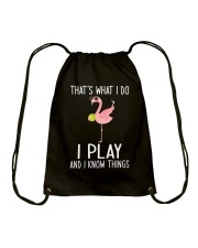 Tennis I Play And I Know Things Drawstring Bag thumbnail