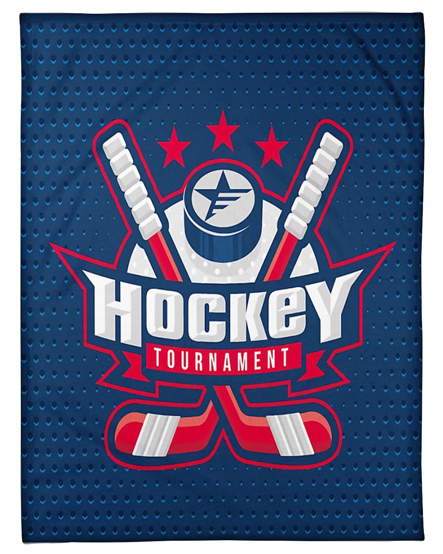 Hockey Funny Blanket Tournament Graphic Design Small Fleece Blanket - 30" x 40"