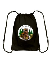 Hiking I Eat People Drawstring Bag thumbnail