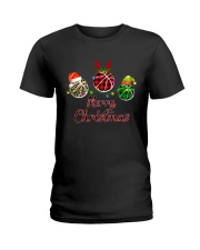 BASKETBALL MERRY CHRISTMAS Ladies T-Shirt tile