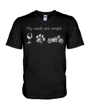My Needs Are Simple Motorcycle V-Neck T-Shirt thumbnail