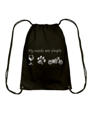 My Needs Are Simple Motorcycle Drawstring Bag thumbnail